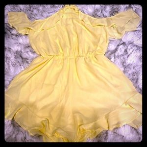Off the shoulder Yellow Romper